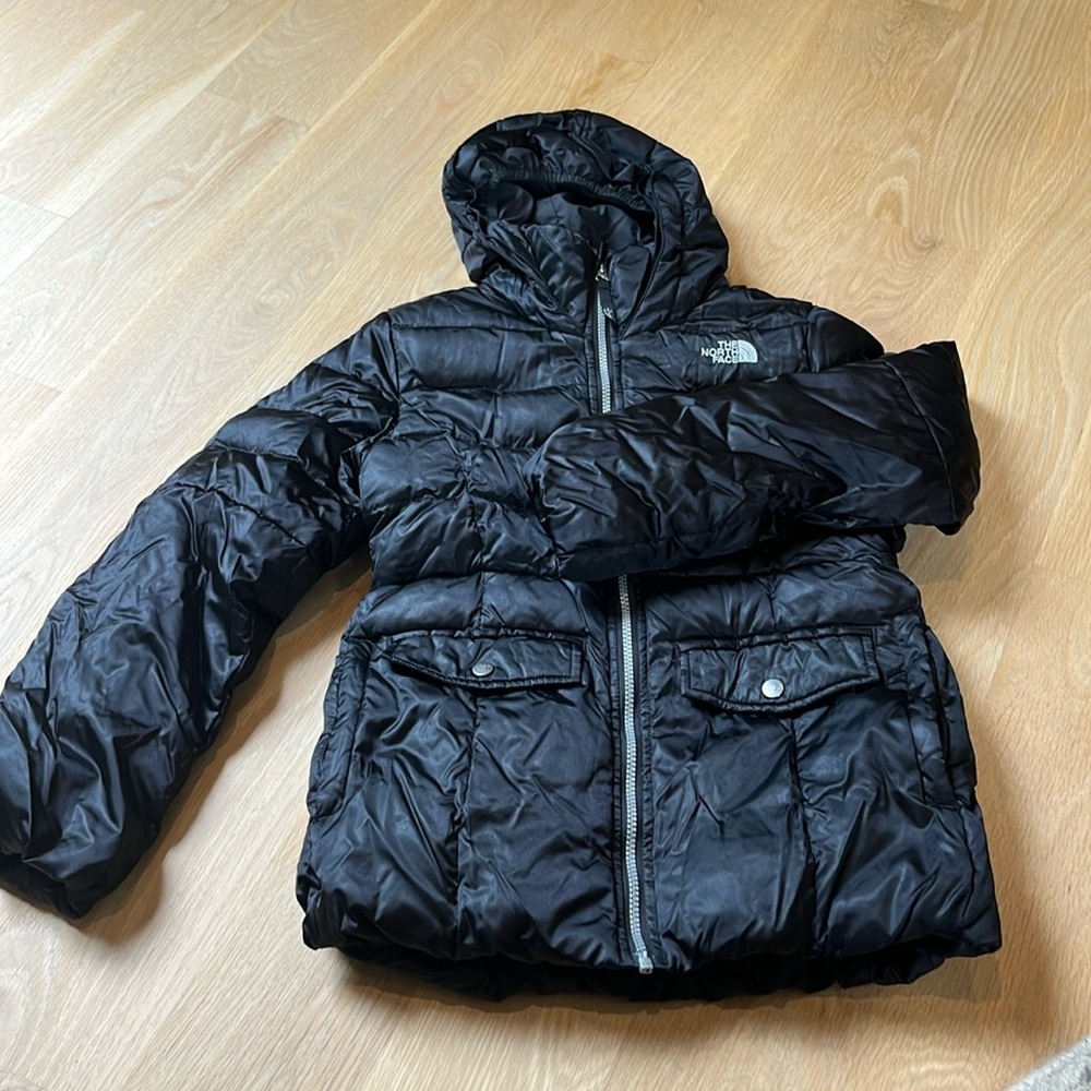 Girls black North Face puffer jacket